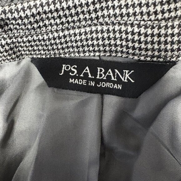 JoS A Bank Signature Mens Suit Jacket Sz 42L Wool Gray Charcoal Check Sport Coat - Picture 3 of 8